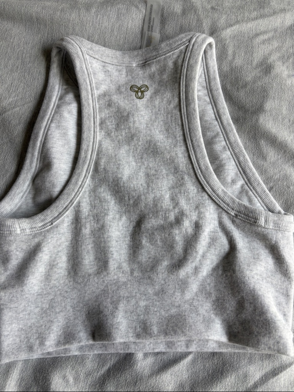 Aritzia Light Gray Ribbed High-Neck Tank - Picture 3 of 3